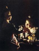 Joseph Wright of Derby. Two Girls Dressing a Kitten Joseph Wright